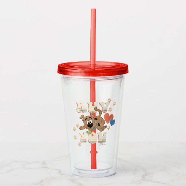 Puppy Scooby-Doo "Ruv You" Acrylic Tumbler (Front)