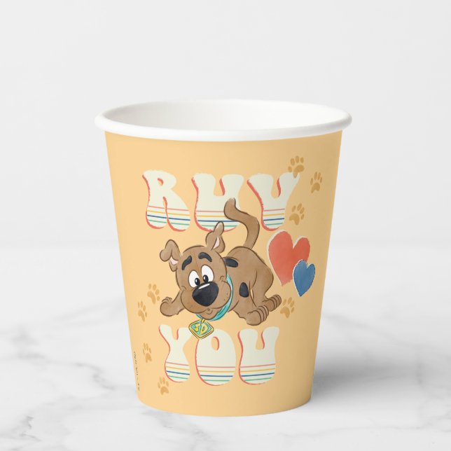 Puppy Scooby-Doo "Ruv You" Paper Cups (Front)