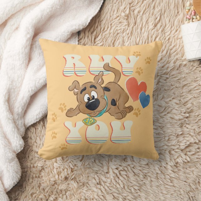 Puppy Scooby-Doo "Ruv You" Throw Pillow (Blanket)