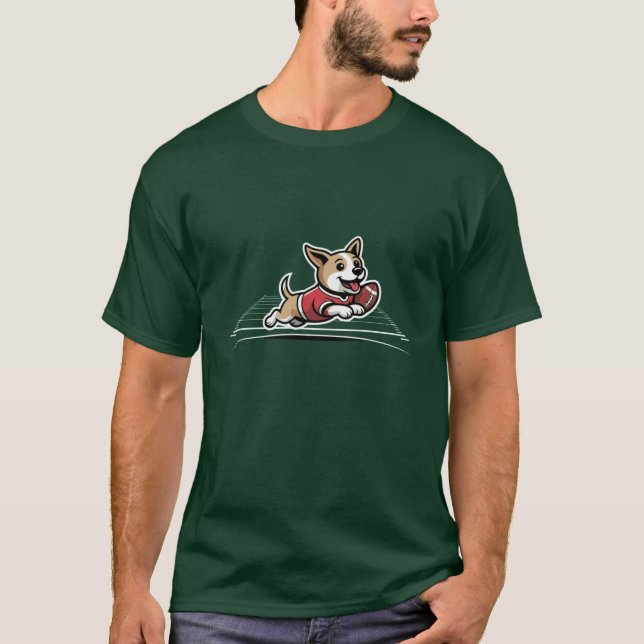 puppy scores a touchdown T-Shirt (Front)