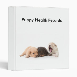 Puppy Shot Records Binder With Newborn Puppies