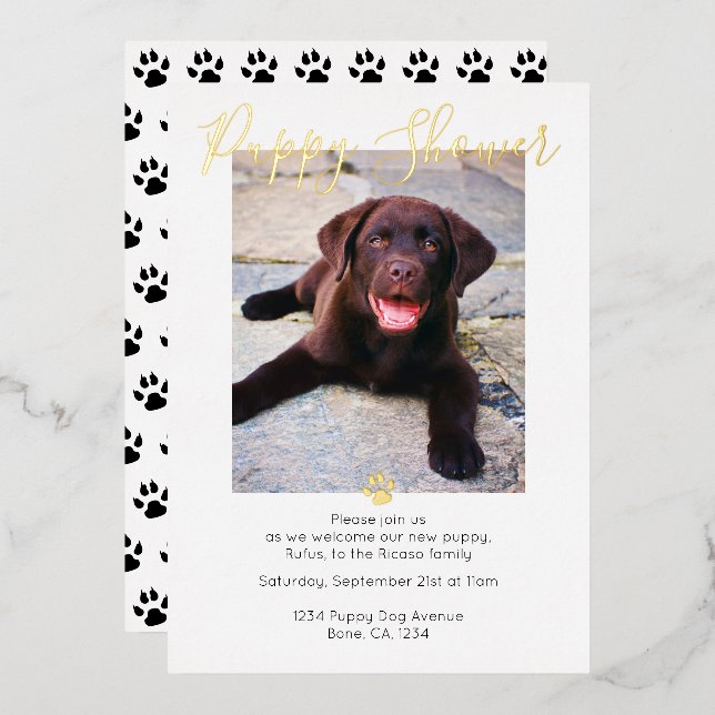 Puppy Shower Cute Personalized Dog Adoption (Front/Back)