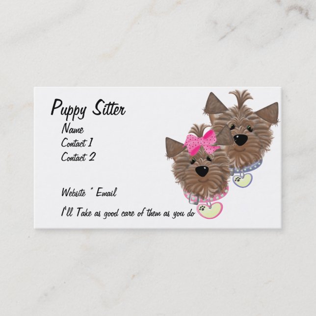 Puppy Sitter Business Card (Front)
