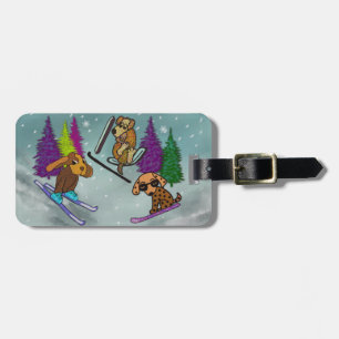 Puppy Ski Vacation Luggage Tag