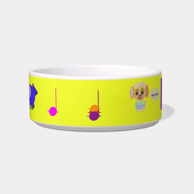 Puppy Spaceship Ceramic Pet Bowl (Front)