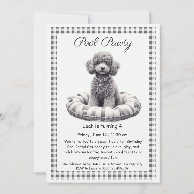 Puppy Splash Anniversaire Pool Party Invitation (Devant)