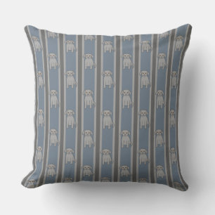Puppy Striped Throw Pillow