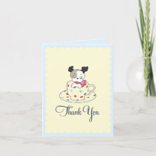 Puppy Teacup    Carte de remerciements rétro