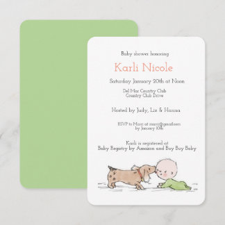 Puppy Themed Baby Shower Invitation