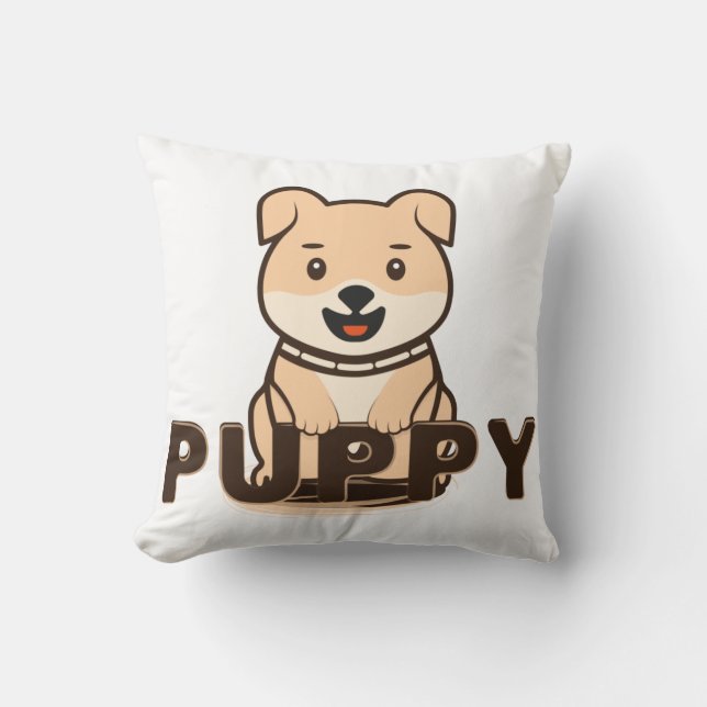 Puppy Throw Pillow (Front)