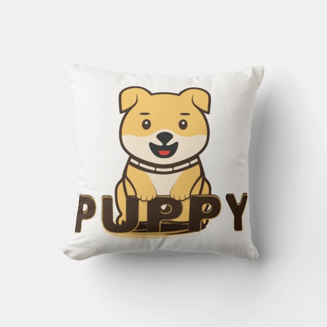 Puppy Throw Pillow (Front)