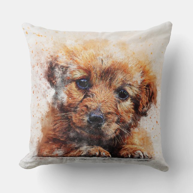 Puppy Throw Pillow (Front)