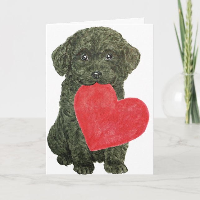 Puppy Valentine's Day Card (Front)