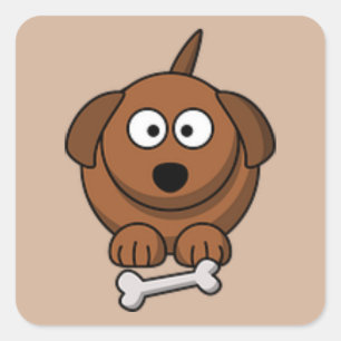 Puppy With Bone Sticker