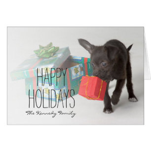 Puppy with Christmas gifts