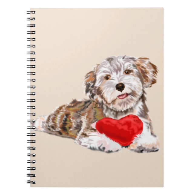 Puppy With Heart Gift For You Notebook (Front)