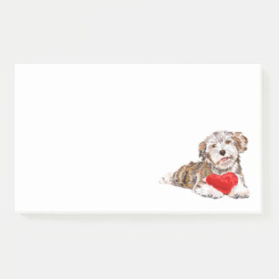 Puppy with Heart Gift Sticky Notes 