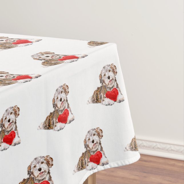 Puppy with Heart Gift Tablecloth Love (In Situ)