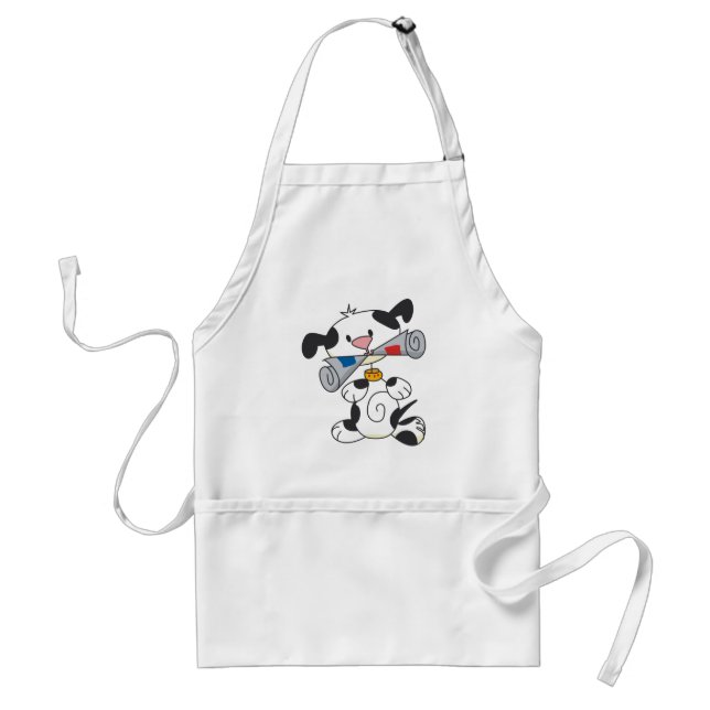 Puppy With Newspaper T-shirts and Gifts Standard Apron (Front)