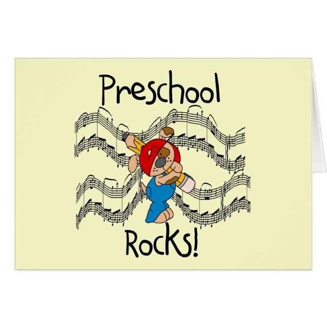 Puppy With Pencil Preschool Rocks (Front Horizontal)