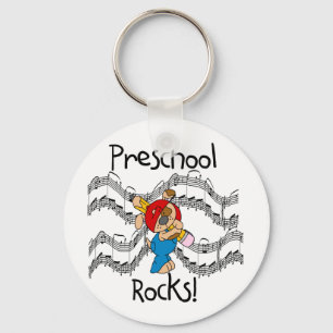 Puppy With Pencil Preschool Rocks Keychain