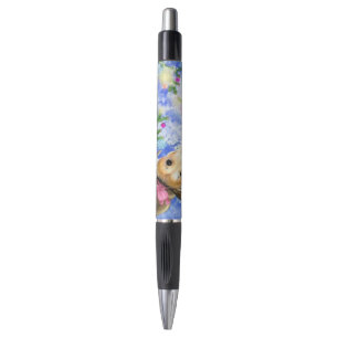Puppy With Pink Ribbon - Cute Pen