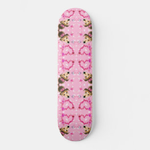 Puppy With Pink Ribbon - Love - Skateboard