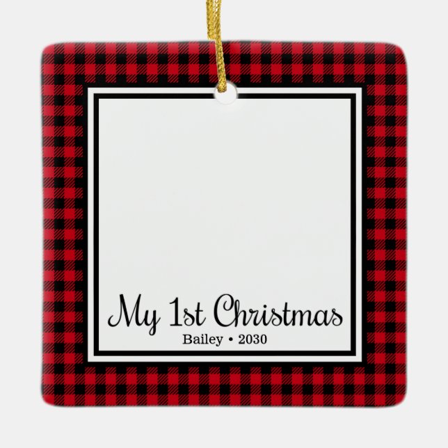 Puppy's 1st Christmas Ceramic Ornament (Front)