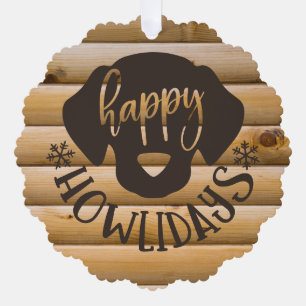 Puppy's First Paw-fect Canine Christmas Photo Ornament Card