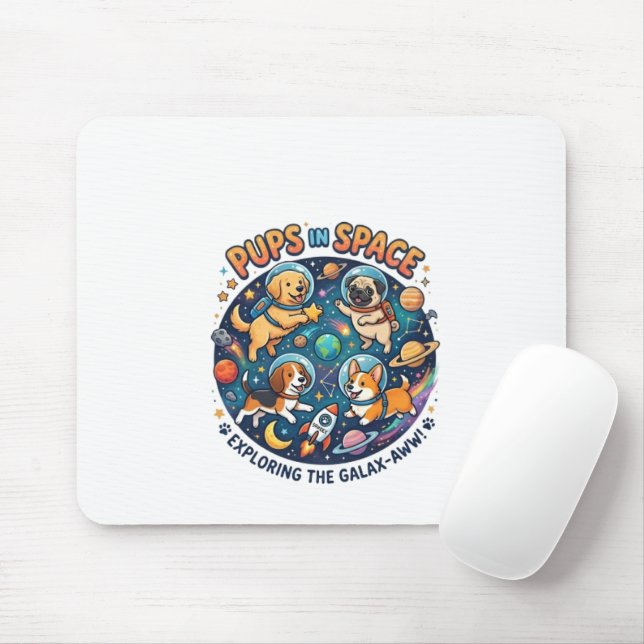 Pups in Space Mouse Pad (With Mouse)