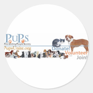 PUPs Logo Merchandise Classic Round Sticker
