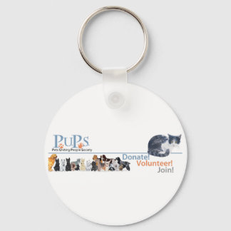 PUPs Logo Merchandise with Tuxedo Cat Keychain