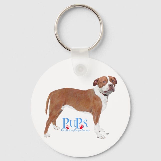 PUPs Rescued Pit Bull Keychain (Front)