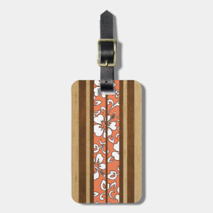 Pupukea Hibiscus Hawaiian Surfboard Luggage Tags
