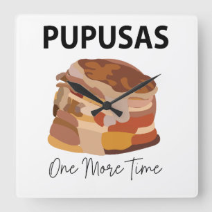 Pupusas El Salvadorian Bread Pupusas Restaurant  Square Wall Clock