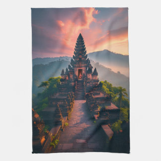 Pura Senja Bali - “Bali Temple at Sunset” Kitchen Towel