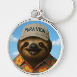 Pura Vida AI Sloth Keychain