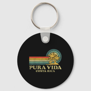 Pura Vida Beach Costa Rica Family Vacation Vintage Keychain