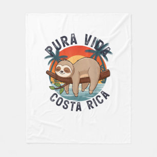 Pura Vida Beach Costa Rica Tropical Sunset Nature Fleece Blanket