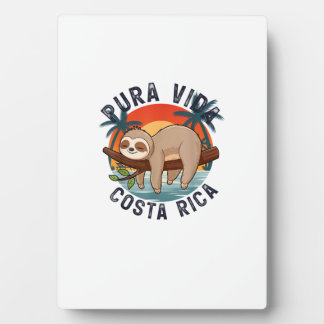 Pura Vida Beach Costa Rica Tropical Sunset Nature Plaque