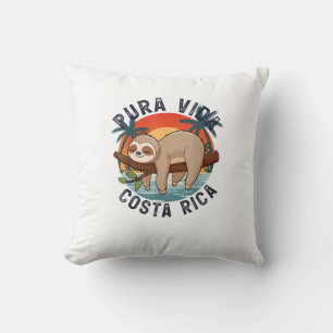 Pura Vida Beach Costa Rica Tropical Sunset Nature Throw Pillow