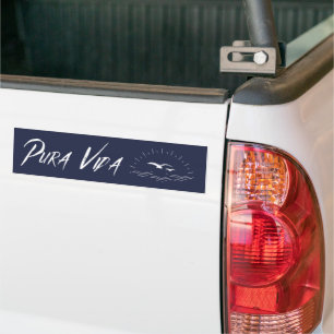 Pura Vida Beach Scene Costa Rica Bumper Sticker