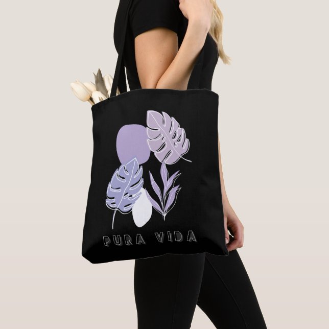 Pura Vida Botanical Leaf Costa Rica  Tote Bag (Close Up)
