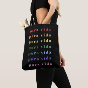 Pura Vida Colourful Typography  Tote Bag