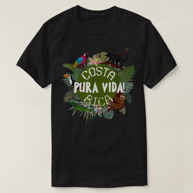 Pura Vida Costa Rica Beach Summer Palm Tree Family T-Shirt (Design Front)