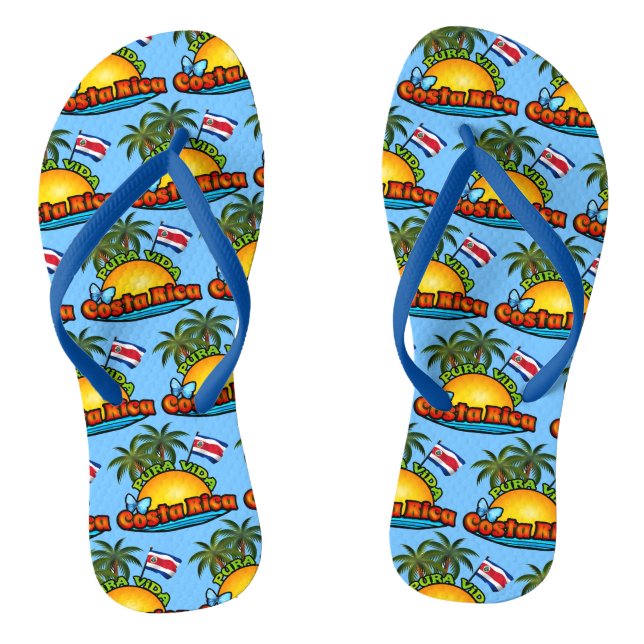 Pura Vida Costa Rica Flip Flops (Footbed)