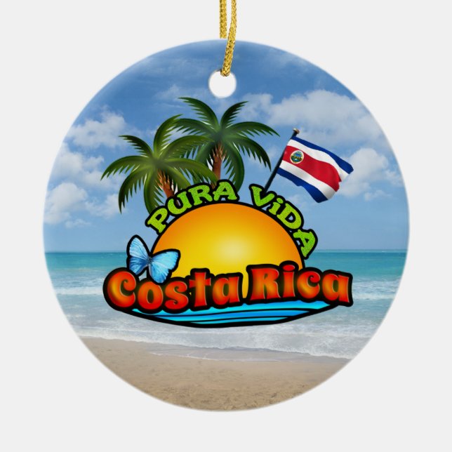 Pura Vida Costa Rica Ornament (Front)
