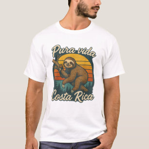 Pura Vida Costa Rica Sloth Sunset T-Shirt