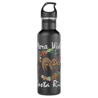 Pura Vida Costa Rica Sloth Surfing Sleepy Summer V 710 Ml Water Bottle