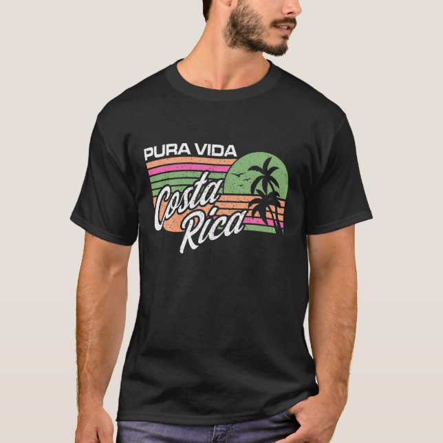 Pura Vida Costa Rica Tropical Family Vacation Trip T-Shirt (Front)